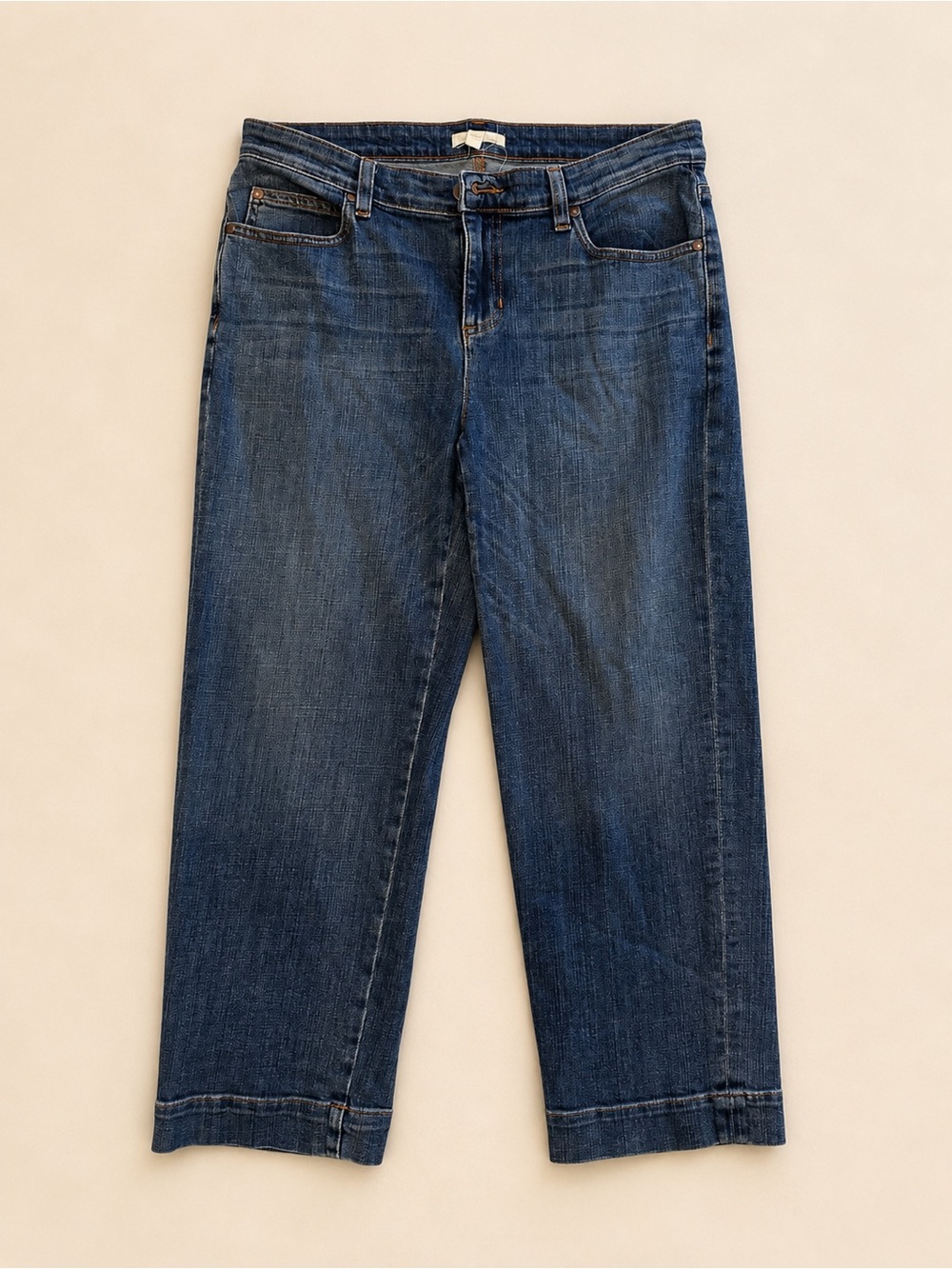 Eileen Fisher Straight Leg Cropped Jeans Women’s Size 6 Medium Wash Stretch - Picture 2 of 6